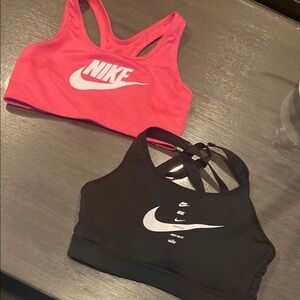 Nike Pink and Black Sports Bras